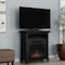 Hastings Home Electric Fireplace TV Stand, 29" Freestanding Console, Faux Logs, LED Flames, Heater Center (Black) 240282ZSX - alternate 2